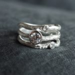 Wild About Crystal Twig Silver Ring Art Jewelry