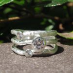 Crystal Twig Silver Ring Sunshine Art Jewelry