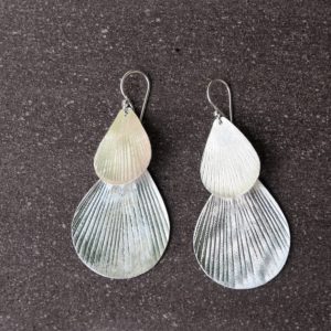 Shell Petal Silver Earrings