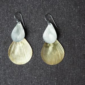 Shell Petal Gold & Silver Earrings