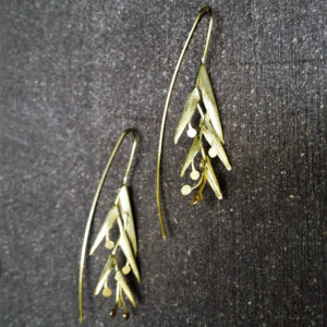 Vine Leaf Gold Earrings